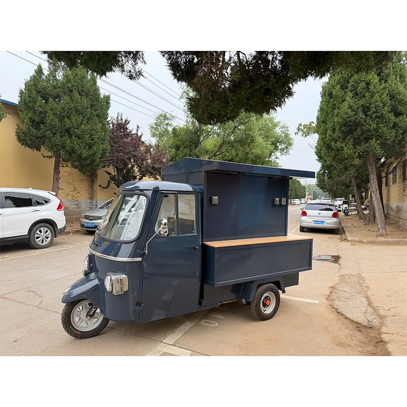 Van Makanan Cepat Saji Pembukaan Samping Piaggio